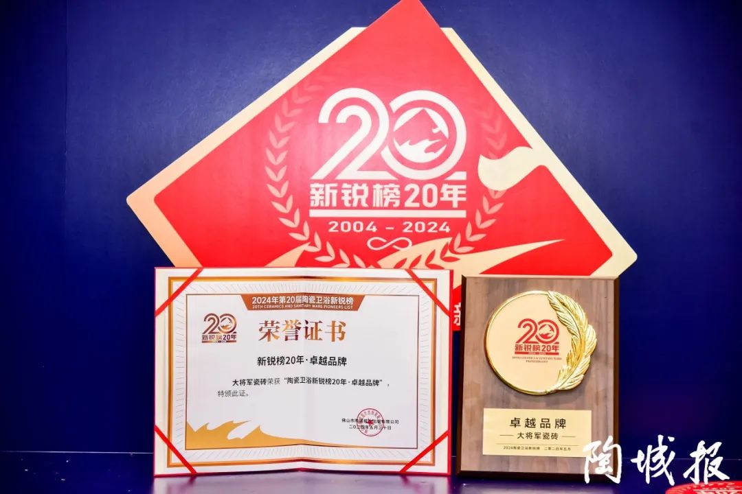 卓越力量，載譽領航！大將軍瓷磚實力斬獲“新銳榜20年卓越品牌”榮譽(圖6)